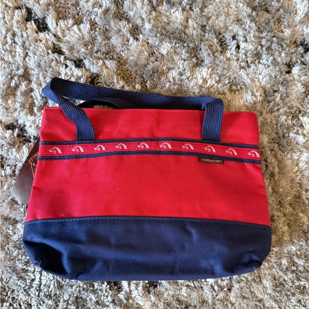 Jordache Colorful Red and Blue Tote Bag